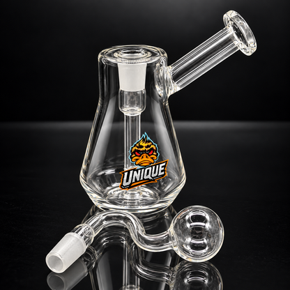 Unique glass oil burner bubbler with 14mm removable slide detached