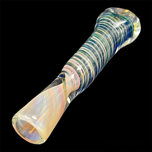 Golden Fumed Chillum Glass Pipes Unique Glass Art