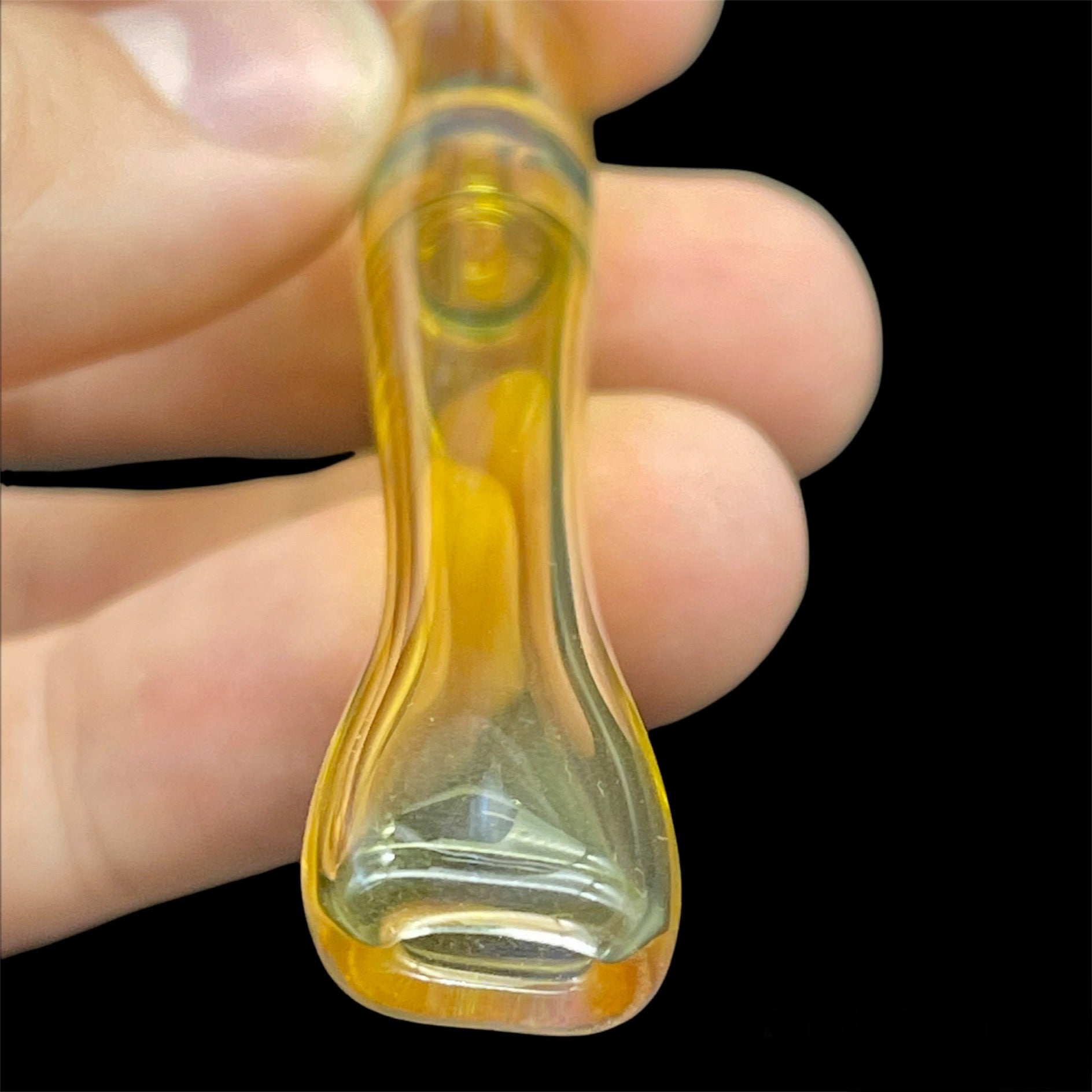 Golden Fumed One Hitter Pipe Unique Glass Art