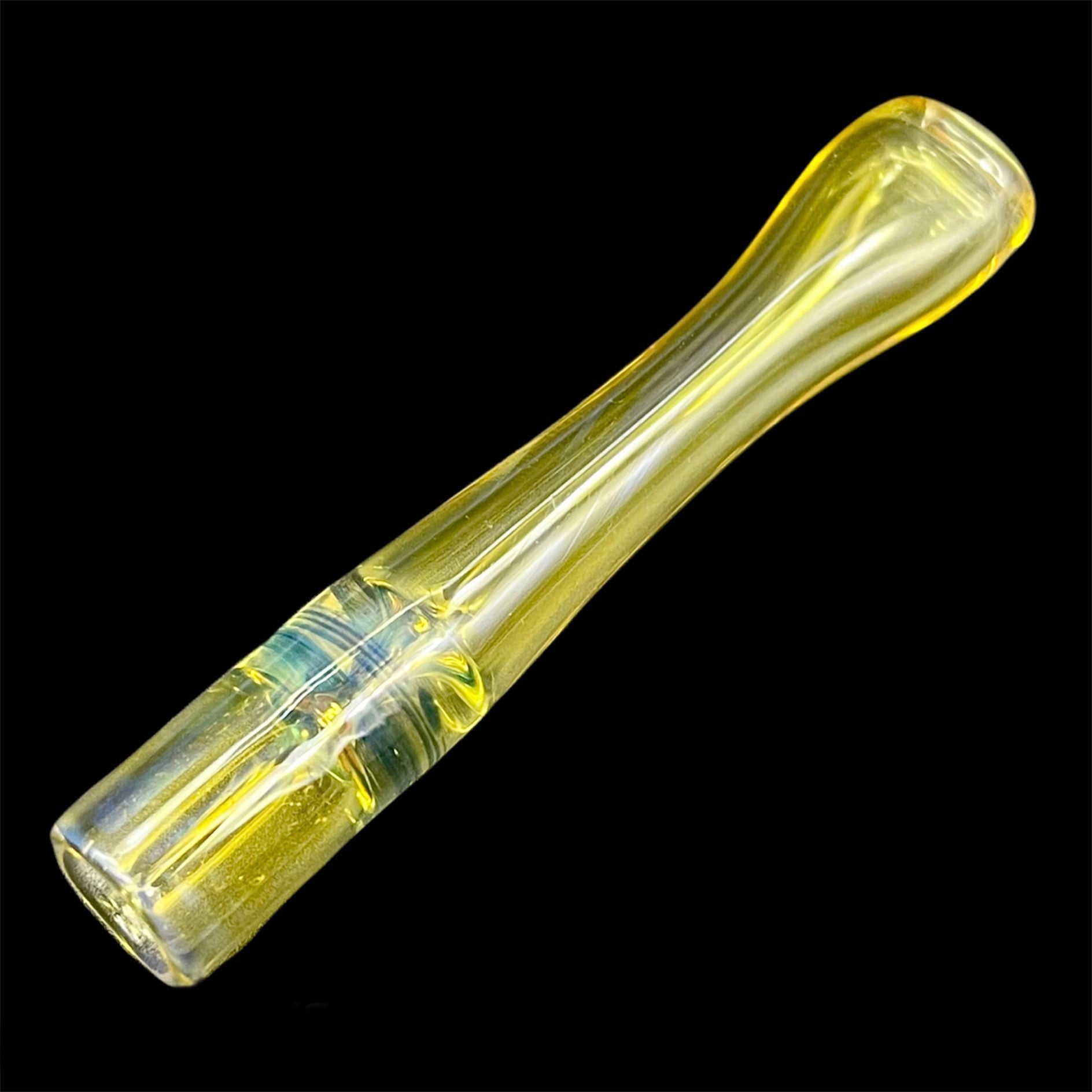 Golden Fumed One Hitter Pipe Unique Glass Art