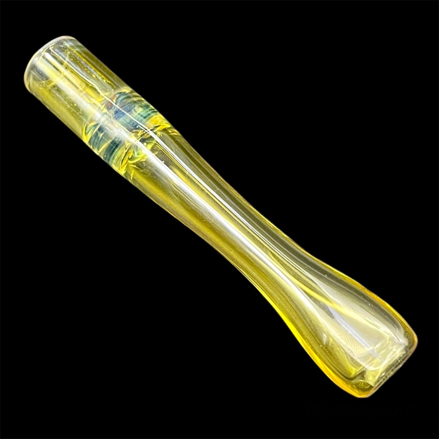 Golden Fumed One Hitter Pipe Unique Glass Art
