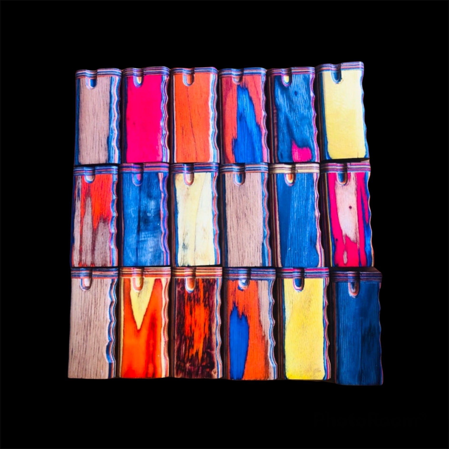 rainbow color wooden dugout 